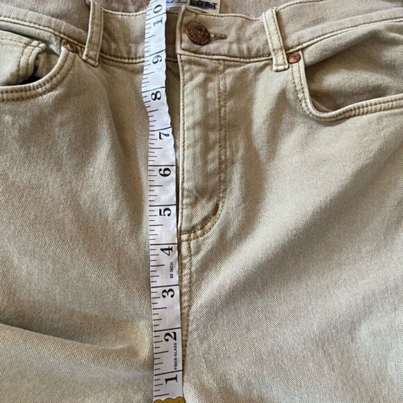 Loft high waist flare crop jeans moss green ankle raw hem size 27 stretch - Picture 6 of 10